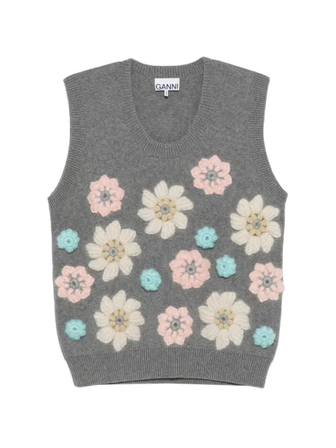 GANNI floral vest Grey A1070253
