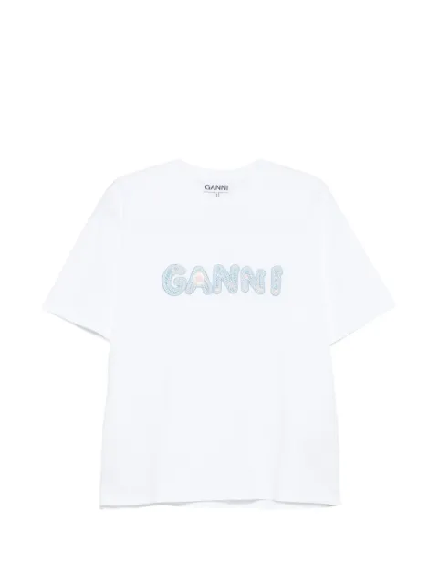 GANNI logo T-shirt White A1050188