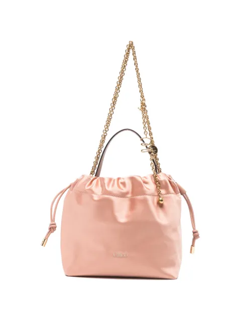 Chloé mini Chloé icons shoulder bag with chain in soft leather Pink CH26UP789R88