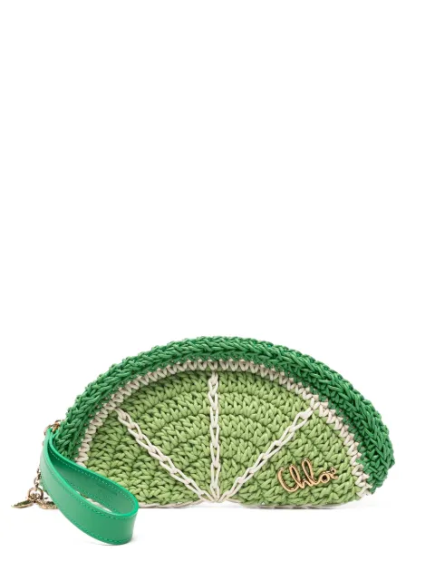 Chloé Tropicus Lime Slice crochet clutch bag Green CH26UP775R62