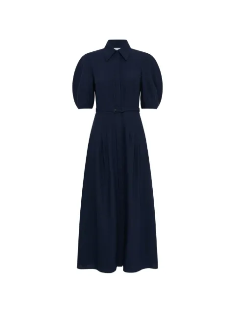 Gabriela Hearst Maude pleated belted shirtdress Blue X004209LA003