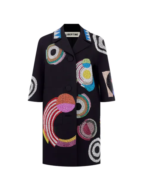 Libertine Sonya crystal-embellished single-breasted coat Black F25W444WCB2