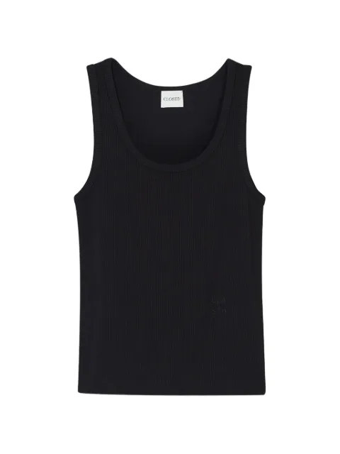 Closed ribbed tank top Black C9556542TEM