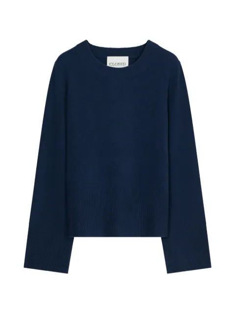 Closed long-sleeve crew-neck sweater Blue C9663792022