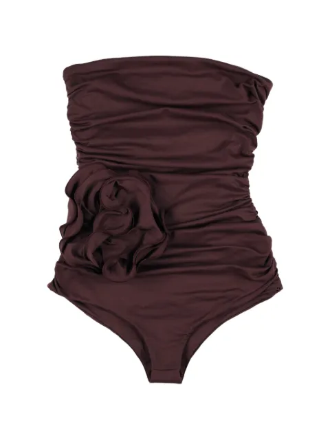 Magda Butrym rose ruched intero beachwear Red 613426