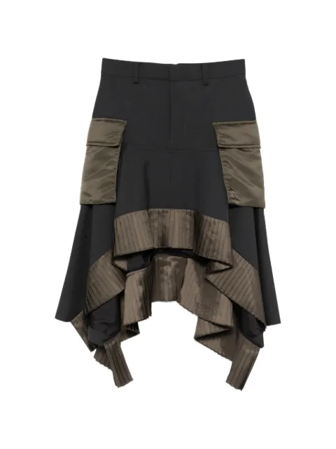 sacai asymmetric-hem skirt Black 2608285