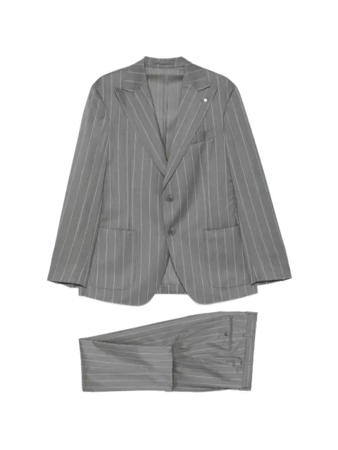 LUIGI BIANCHI MANTOVA pinstripe-pattern notch-lapel suit Grey 6339924122
