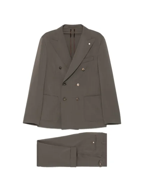 LUIGI BIANCHI MANTOVA double-breasted buttoned suit Green 6421326865