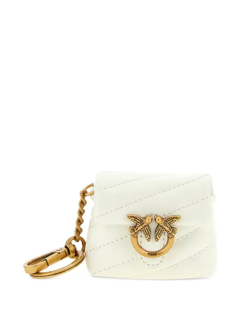 PINKO shiny quilted leather airpods case White 105869A37O