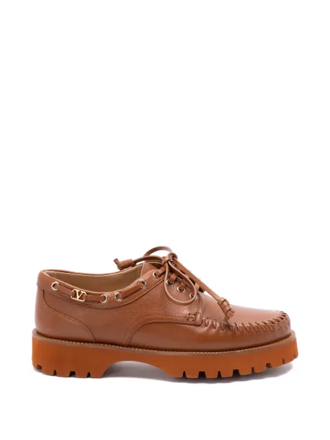 Valentino Garavani Lord Chunky leather boat shoes Brown YS0L88PNJ