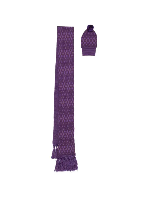 Dolce & Gabbana Pre-Owned 2000s wool beanie hat and scarf set Purple DG180AEN