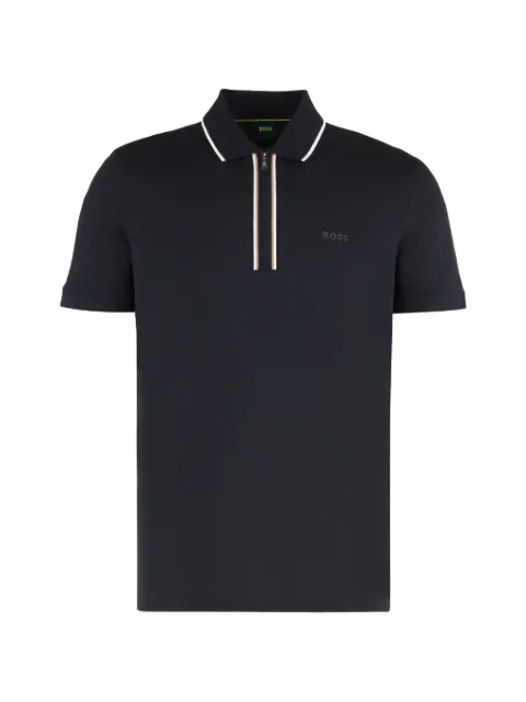 BOSS Active slim-fit polo shirt in moisture-wicking stretch cotton Black 50555698