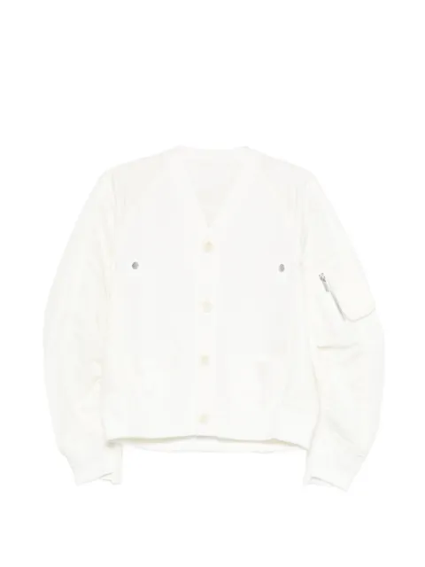 sacai zip-pocket cardigan White 2608309