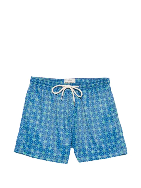 PENINSULA SWIMWEAR geometric-print drawstring swim shorts Blue CAPRERACP05