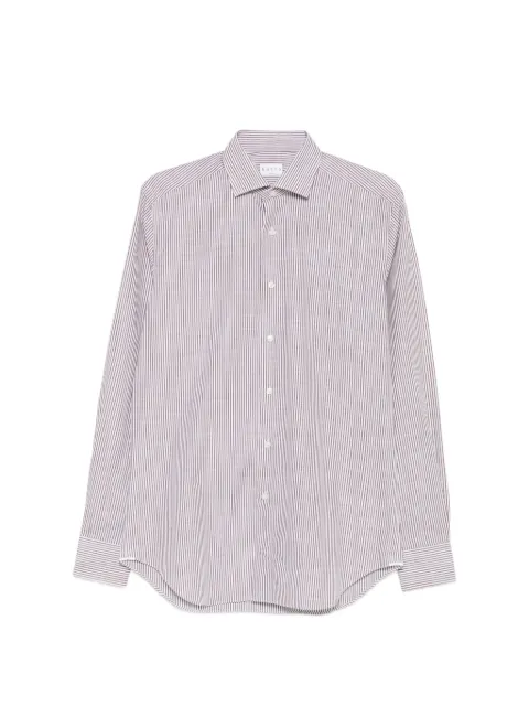 Xacus striped long-sleeve shirt Brown 558ML21231