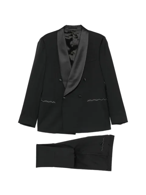 LUIGI BIANCHI MANTOVA shawl-lapel double-breasted suit Black 641683336
