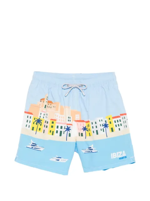 MC2 Saint Barth Ibiza graphic-print swim shorts Blue GUS0009