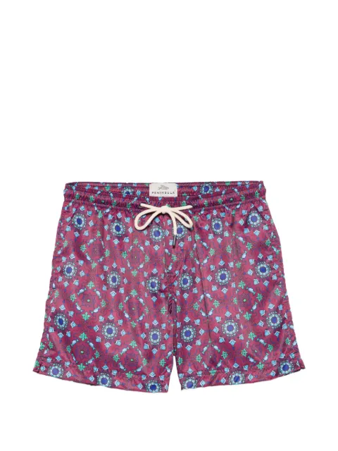 PENINSULA SWIMWEAR Rapallo patterned drawstring swim shorts Purple RAPALLORP01