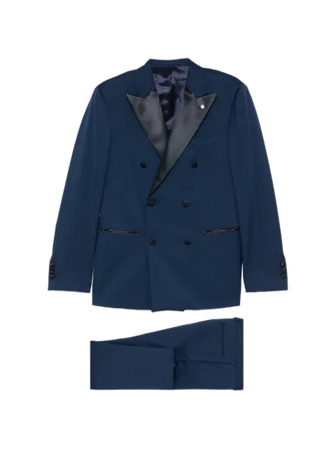 LUIGI BIANCHI MANTOVA double-breasted peak-lapel suit Blue 641683335