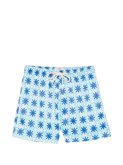 PENINSULA SWIMWEAR geometric-print drawstring swim shorts Blue GROTTAAZZURRAGA02