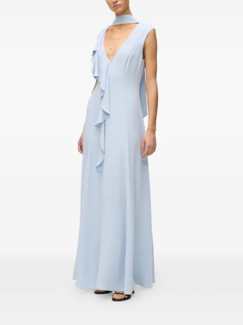 Karl Lagerfeld ruffled V-neck maxi dress Blue A2W130111KZ