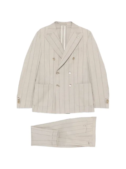 LUIGI BIANCHI MANTOVA pinstripe double-breasted suit Neutrals 6340626861