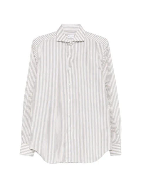 Xacus striped long-sleeve shirt White 520ML21213