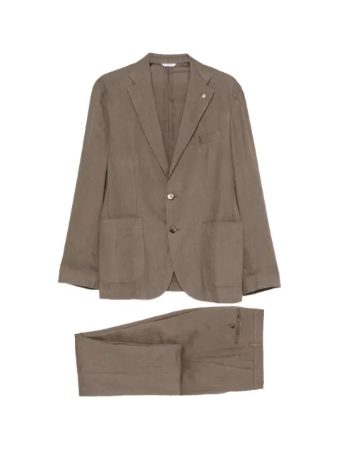 Manuel Ritz single-breasted patch-pocket suit Brown 4032A3728L263144