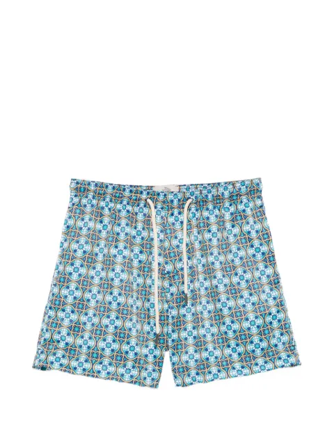 PENINSULA SWIMWEAR geometric-print swim shorts Blue SANTOSTEFANOSS01