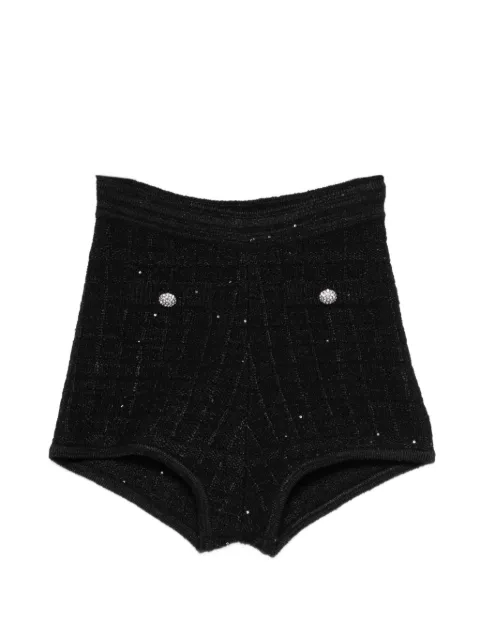 Alessandra Rich embellished-button mini shorts Black FABX4350K47227638