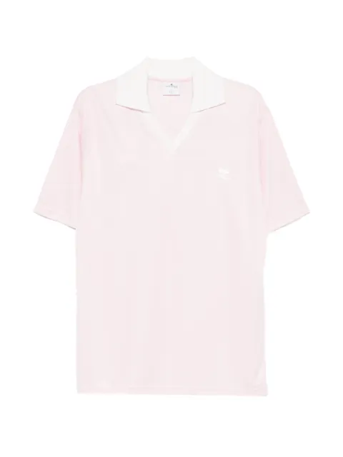 Courrèges V-neck logo-embroidery T-shirt Pink 126JPO059JS0195