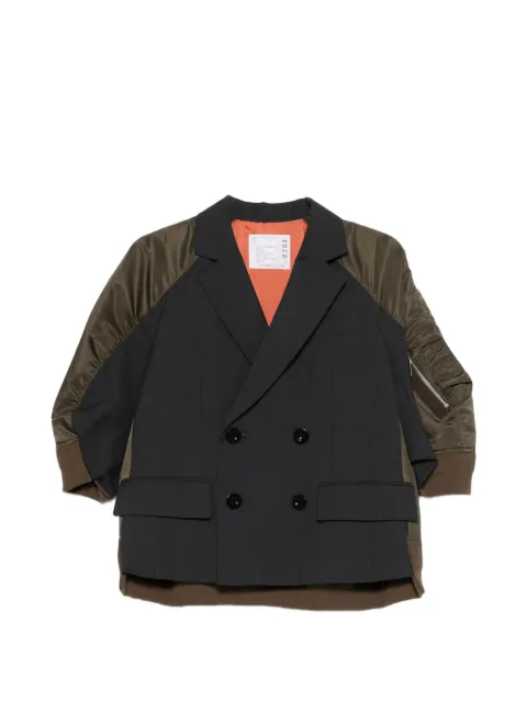 sacai double-breasted panelled jacket Grey 2608284