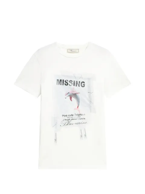 Blumarine dolphin-print jersey T-shirt White 22T125A