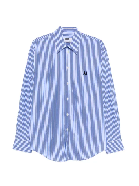 MSGM striped logo shirt Blue 4040ME19X26712984