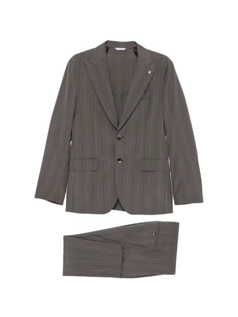 Manuel Ritz pinstripe single-breasted suit Brown 4032A3748263129