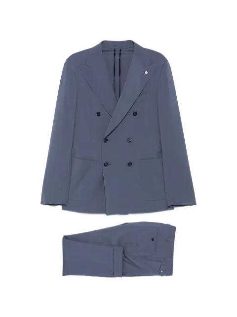 LUIGI BIANCHI MANTOVA double-breasted peak-lapel suit Blue 6421526867