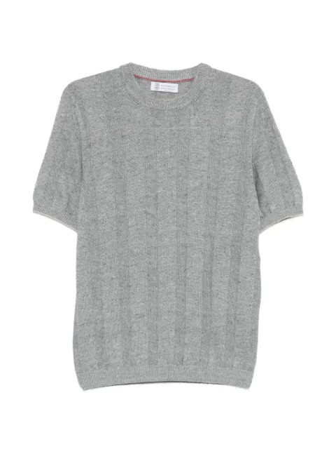 Brunello Cucinelli ribbed short-sleeve T-shirt Grey M2L707800CYZ16