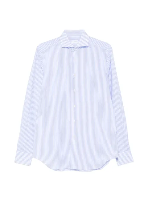 Xacus vertical-stripe spread-collar shirt Blue 520ML21213004