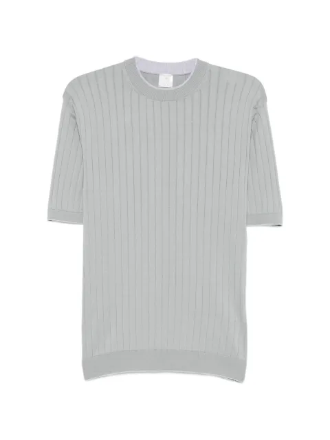 Eleventy ribbed-knit short-sleeve T-shirt Blue M76MAGM64MAG0M041