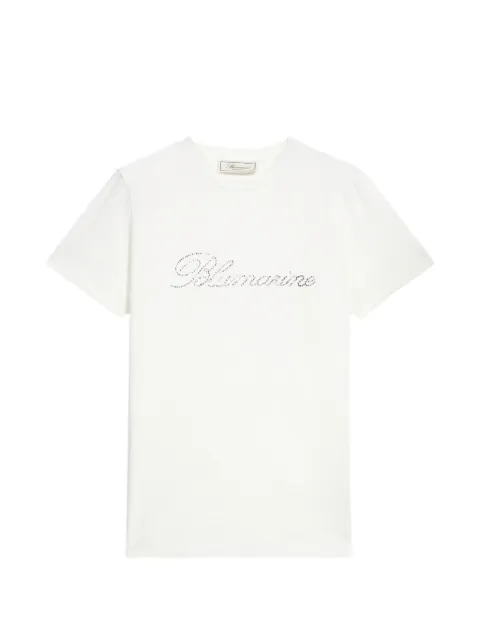 Blumarine logo-embroidered jersey T-shirt White 22T130A