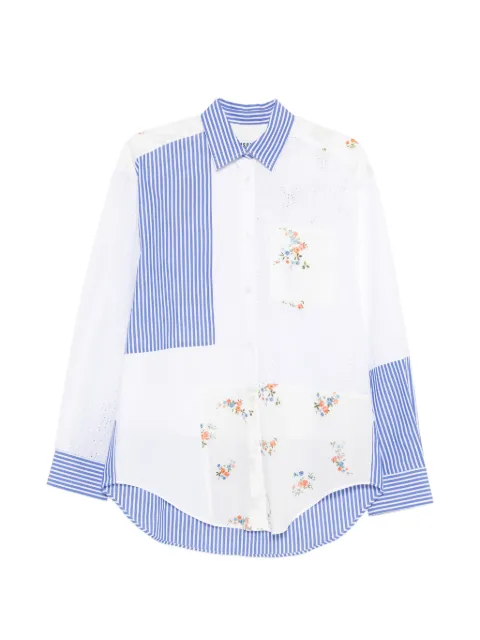MSGM striped-pattern long-sleeve shirt White 4041MDE13Y26715702