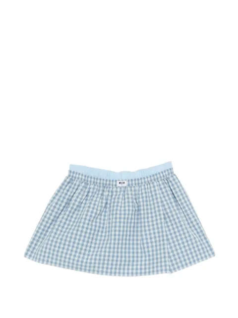 MSGM check print short skirt Blue 4041MDB06Y267108