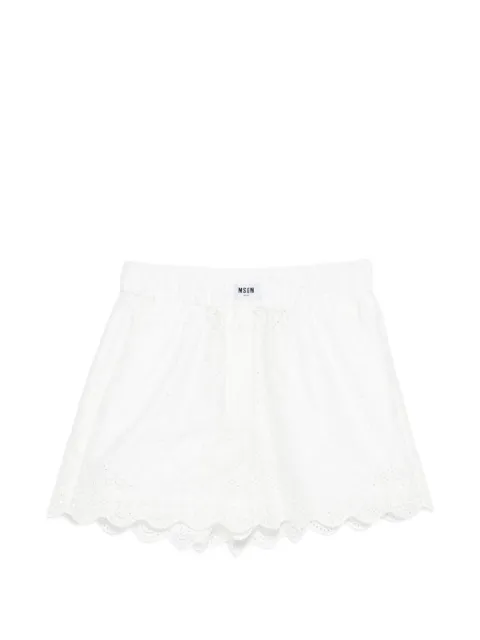 MSGM eyelet scalloped shorts White 4041MDB0926712202