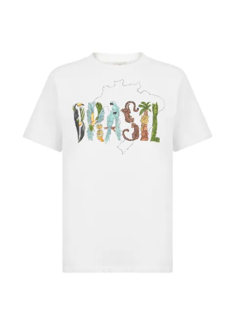 FARM Rio Brasil-print relaxed-fit T-shirt White 344380L0025