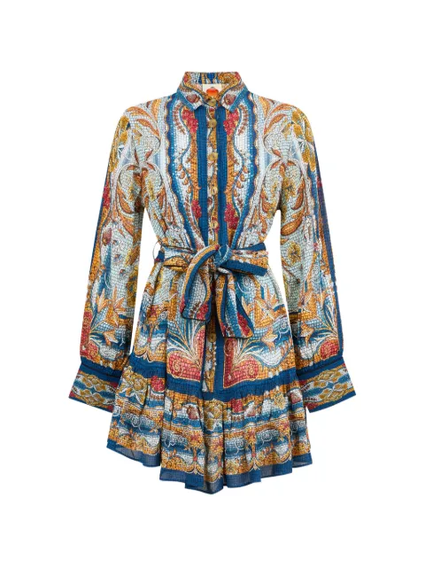 FARM Rio mosaic-print mini dress Blue 344504