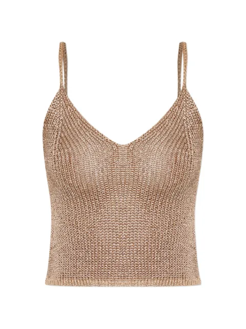 PARAMIDONNA V-neck knitted top Neutrals CR25BTC1BRUNA