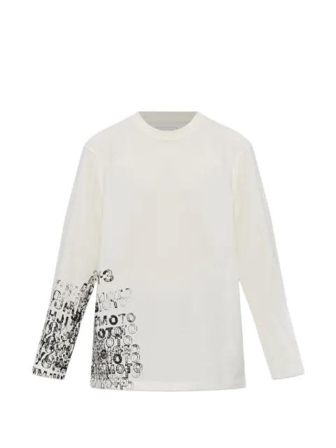 Y-3 print long-sleeve T-shirt Neutrals KR2238