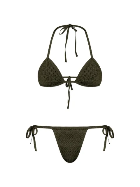 DSQUARED2 self-tie crochet two-piece bikini Green S75HA1424D13189