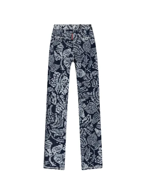 DSQUARED2 dark flower wash Dalma jeans Blue S75KB0542D30036