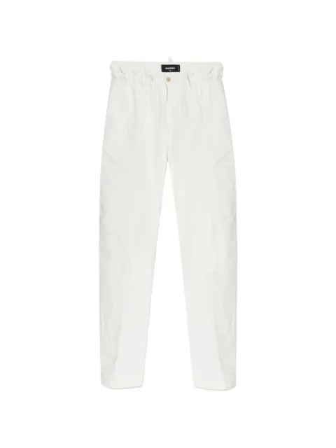 DSQUARED2 elasticated-waistband tapered trousers White S74KB1114D35457